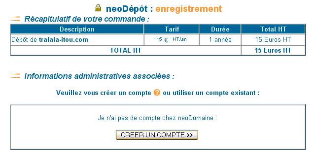 création du compte de gestion